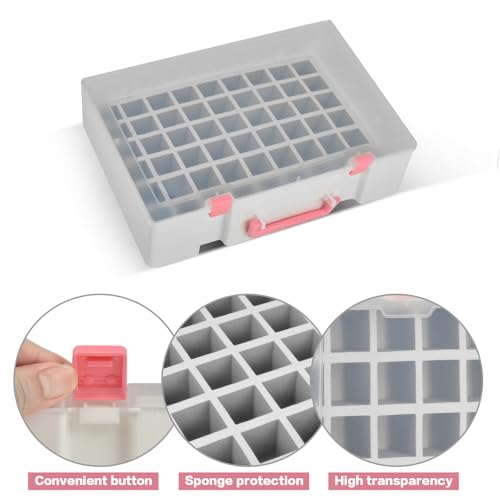FULLCASE Nail Polish Organizer, 54 Bottles Nail Storage with Separate Sponge Compartment for Sally Hansen/for GAOY/for OPI/for Essie/for CANNI Gel/for DND Gel Polish