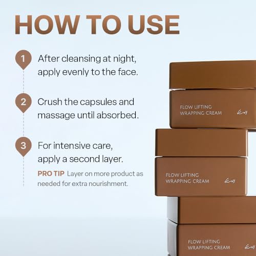 KOY Flow Lifting Wrapping Cream, Anti Aging Face Moisturizer, Face Firming Cream, Lifting Skincare, Reduce Wrinkles, Radiant Skin with Volufiline & Botanical Extracts for All Skin Types, 1.69 fl oz
