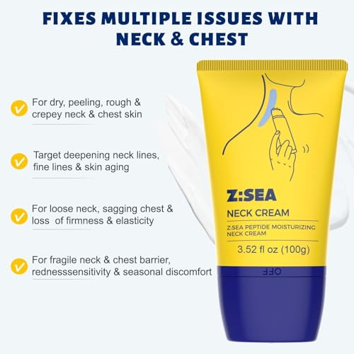 Neck Firming Cream with Roller, Anti-Aging, Smooths Neck Wrinkles, Improves Crepey Skin, Lifts & Firms Neck Skin, Tightening & Hydrating, Collagen, Multi Peptide, Hyaluronic Acid, 2 Pack