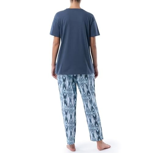Wrangler Women's Short Sleeve Graphic Tee and Printed Pants Pajama Sleep Set