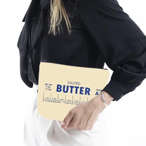 WCGXKO Salted Butter Makeup Bag - Funny Baking Gift for Butter Lovers