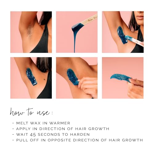 KoluaWax Hard Wax Beads for Hair Removal ? Coarse Hair Formula ? Face, Brazilian, Underarms, Back Chest, Bikini Waxing ? Sea Salt & Surf, 1lb Refill for Wax Warmers & 10 Large Applicator Sticks