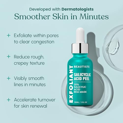 30 DAY MIRACLE BHA 20% Peeling Solution - Clinical Strength BHA Liquid Exfoliant for Clogged Pores, Wrinkles & Blackhead Remover - Salicylic Acid Serum & Chemical Exfoliant for Face Peel 1oz