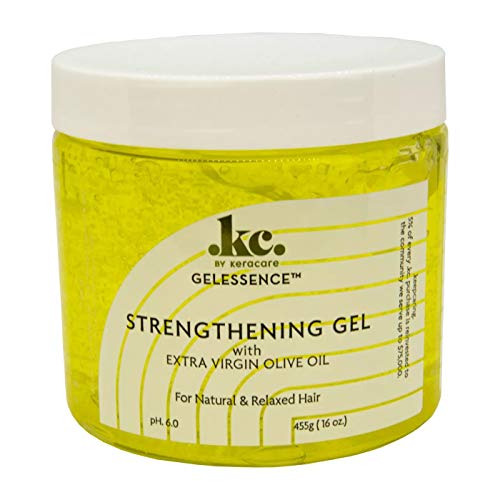 KeraCare GelEssence Strengthening Gel - 16 ounce - with Extra Virgin Olive Oil (EVOO) - Strengthens Hair - Adds Shine - Flake Free - Vegan - Crunch Free
