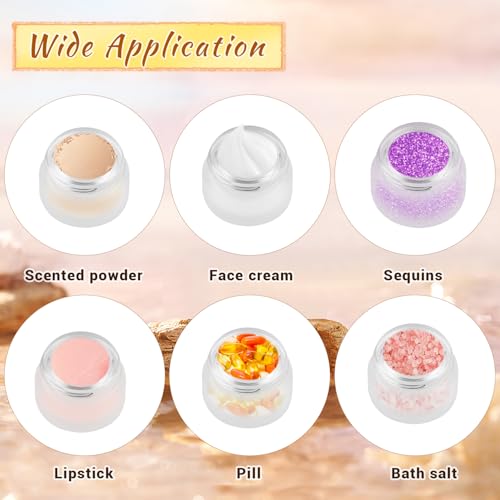 20 Pcs Frosted Glass Jars Reusable Cosmetic Canning Container with Wood Grain Lid for Lip Scrub Cream Lotion Ointments Powder - 5g/0.17oz