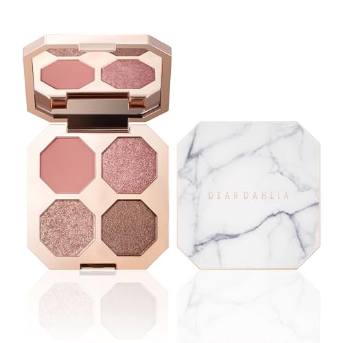 DEARDAHLIA Dream Velvet Eyeshadow Palette (Love Spell) - Richly Pigmented Matte & Shimmer Eyeshadows with Minimal Fallout. 4-Shade All-in-One Palette. Vegan Korean Eye Makeup