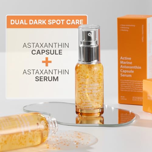 SUNGBOON EDITOR Active Marine Astaxanthin Serum | Niacinamide, Tranexamic Acid, Hyaluronic Acid, Hydrating Serum for Even Skin Tone, Korean Skin Care, 30ml,1.01 fl.oz (Pack of 2)