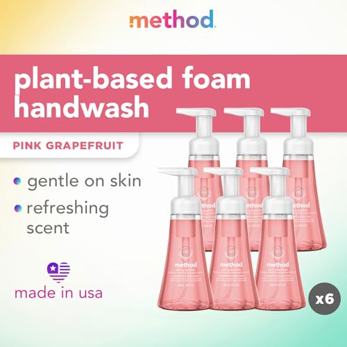 Method Foaming Hand Soap,Pink Grapefruit,10 fl oz,(Pack of 12)