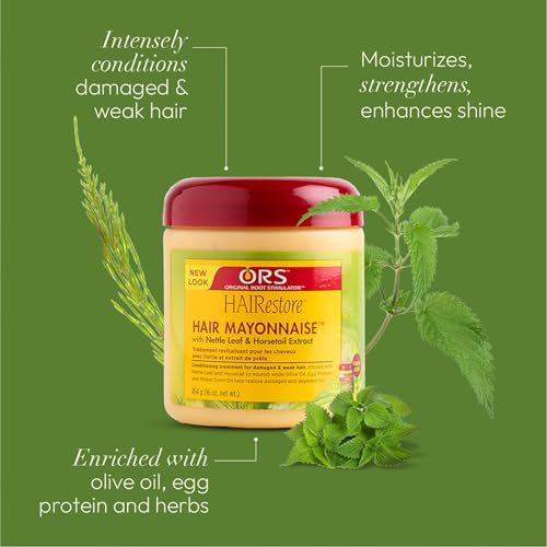 ORS HAIRestore Hair Mayonnaise with Nettle Leaf and Horsetail Extract HAIRepair Coconut Oil & Baobab Vital Oils - Bundle
