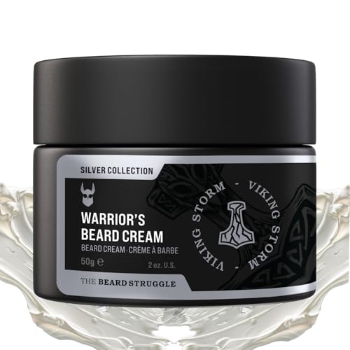 Beard Cream for Men by Beard Struggle -Viking Storm Beard Butter, Moisturizer & Softener for Men - Itch Relief, Hydration with Avocado & Jojoba Oils - Beard, Mustache & Corase Growth Cream, 50g