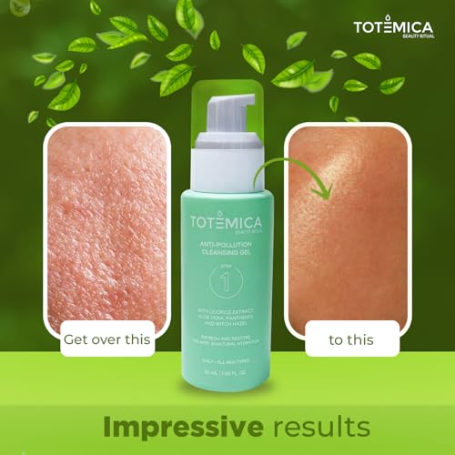 TOTEMICA Facial Cleanser, Gentle Face Cleanser for Sensitive Skin, Aloe Vera Face Wash with Witch Hazel & Panthenol, Cleansing Oil, Vegan Skin Care, Travel Size (1.69 Fl Oz)