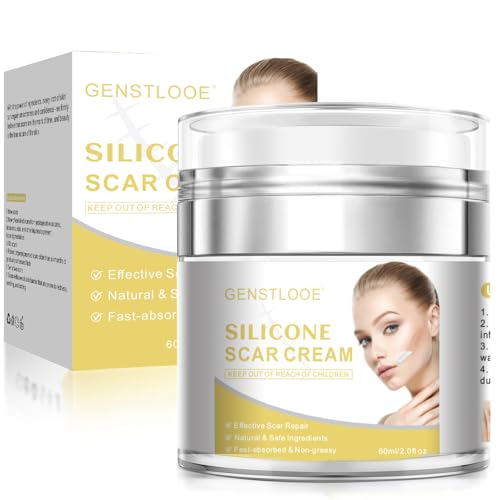 Advanced Scar Cream, Silicone Gel for Scars, Professional Scar Removal Cream for Surgical Scars, Stretch Marks, Old and New Scars, Keloids, Acne, Burns, 2 oz(60ml)