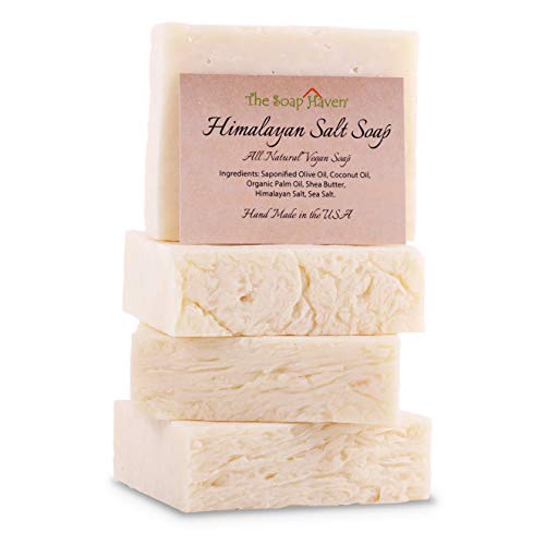 Bundle of 4 Himalayan Salt Soap Bars and 4 Soap Saver Mesh Bags