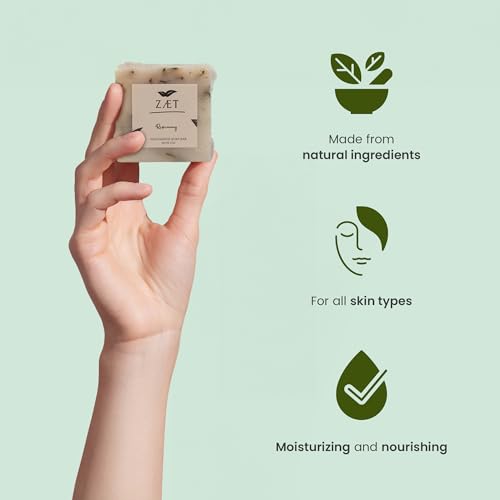 8-Pack Rosemary Bar Soap ? Made with Rosemary Leaves, Olive Oil and Coconut Oil - Luxury Handmade Soap Bar for Face, Body and Hands - Gently Cleanses and Hydrates All Skin Types- For Men and Women