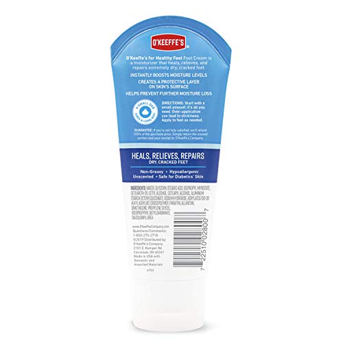 O'Keeffe's K0280004-6 Healthy Feet Foot Cream Tube (6 Pack), 3 oz