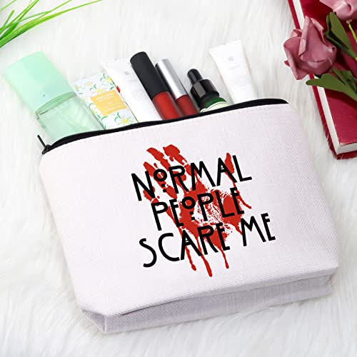 GJTIM Horror Story TV Show Inspired Gift Normal People Scare Me Halloween Party Supplies Makeup Bag (Scare Me bag)