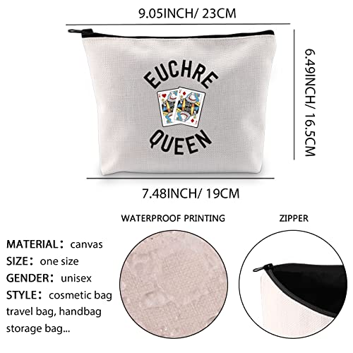 XYANFA Euchre Queen Funny Euchre Makeup Bag Euchre Player Gift Euchre Game Gift for Grandma (EUCHRE QUEEN)