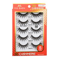 Miz Barn Lashes 3D Cashmere Long Extension Eyelashes Natural Look Soft Reusable False Eyelashes Multipack Wispy Fake Eyelashes 5 Pairs Natural Strip Lashes (CW312)