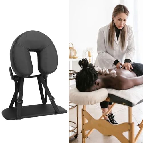 Massage Headrest For Bed, Massage Pillow Face Down Massage Face Cradle Beauty Bed Headrest Cradle U Shape Adjustable Folding Massage Table Face Cradle Pillow For Beauty Salon Black