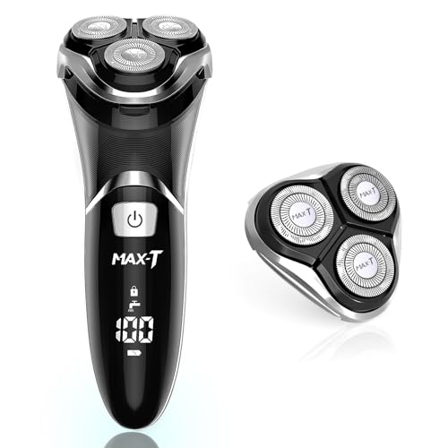 MAX-T Corded and Rechargeable Cordless Electric Shaver with Pop-Up Trimmer (Included Original Rotary Shaver Replacement Head and Wall Adapter)