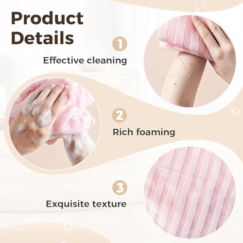2Pcs Blissal Exfoliating Shower Towel - Deep Exfoliating, Soft Gentle & Quick-Drying Shower Towel for Body Scrub