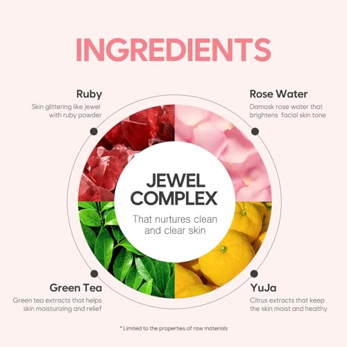 Koelf Ruby & Bulgarian Rose Hydrogel Eye Patch 60ea (30pairs) - Soothing, Hydrating Eye Mask with Rose Water, Green Tea and Yuja for Brighter Under Eye, for Puffy Eyes, Eye Bags