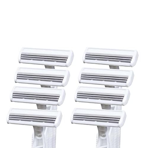 Hair Removal Crazors 3 Blades ? Disposable Razors for Men/Women's Grooming ? Single-Use Body & Face Shaver ? Raw-Material Earth+Skin Loving Travel-Size Toiletries ? 8-Pack by MyFriendly