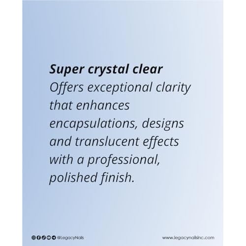 Legacy Nails Professional Crystal Clear Acrylic Powder, Net Wt. 1 lbs. / 16oz. - Mix With Glitter, Pigment and Create Custom Acrylic Nail Extension Colors