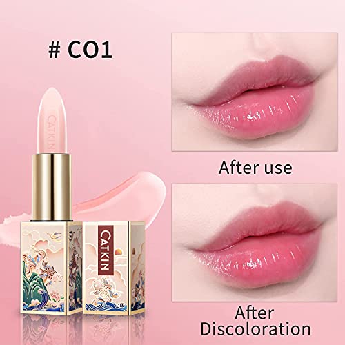 CATKIN 2Pcs Makeup Set Includes Natural Moisturising Lip Balm C01 and C03, Hydrating Lip Balm Chapstick Moisturising Lip Care with Vitamin E