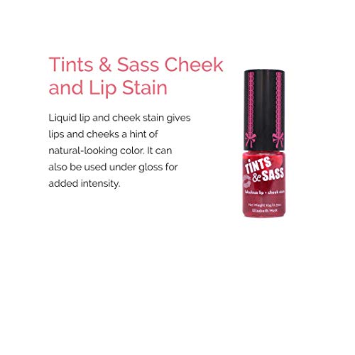 Elizabeth Mott Tints & Sass Lip and Cheek Stain ? Long-Lasting Rosy Pink Tint for Lips & Cheeks, Natural Buildable Color, Smudge-Proof, Lightweight, Cruelty-Free Makeup for All Skin Tones (10g/0.35oz)