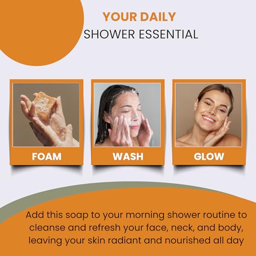 Turmeric Kojic Acid Soap- Skin and Body Brightening with Glycerin, Retinol & Hyaluronic Acid. Dark Spot Removal & Even Skin Tone.(Pack of 2) 100g each