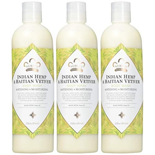 Nubian Heritage Indian Hemp Body Wash, Indian Hemp 13 OZ (Pack of 3)