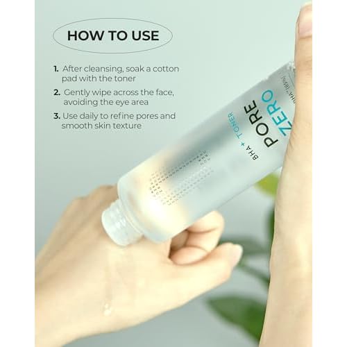 BE THE SKIN Pore Zero BHA Exfoliating Toner - 85% Willow Bark Water Base + Salicylic Acid, Helps Clear Pores & Blackheads, Zero Alcohol Zero Fragrance for Oily Blemish-Prone Skin | 5.07 fl oz
