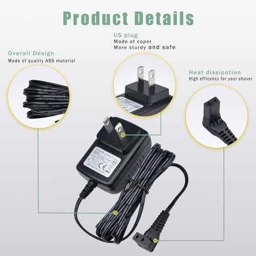 5V Power Adapter Charger for Wahl, Charger Replacement Compatible with Wahl Trimmer Models 5616L, 5701, 9818A, 9818-5001, 9864, 9870, 9884L2, 9896, 9899, SS2L, WSS3L,Trimmer Power Supply Charging Cord