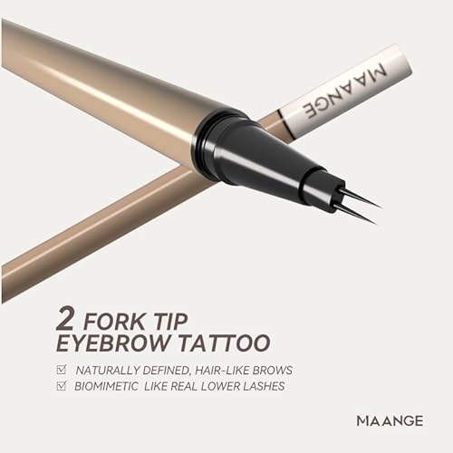 MAANGE Liquid Brow 2-Fork-Tip£¬Ultra-fine Waterproof Long-lasting, Smudge-Proof, Creates Natural Tint,Deep Brown,B202-2pcs