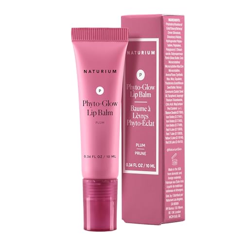 Naturium Phyto-Glow Lip Balm, Hydrating Lip Care with a Glossy Finish, 0.34 oz Plum