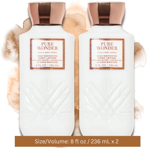 Bath and Body Works 2 Pack Pure Wonder Super Smooth Body Lotion 8 Oz (Pure Wonder)