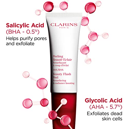 Clarins Beauty Flash Peel | 10-Minute At-Home Facial | Visibly Tightens Pores | Gently Eliminates Dead Skin Cells | Refines Skin Texture | Renews Radiance | Contains AHAs and BHAs | All Skin Types