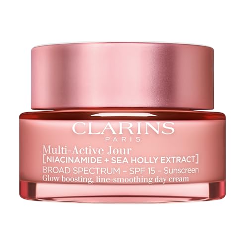 Clarins Multi-Active Day Cream SPF 15 with Niacinamide | Smooth Fine Lines | Visibly Tighten Pores | Even Tone and Texture | Boost Glow | Strengthen Moisture Barrier | All Skin Types | 1.7 Ounces
