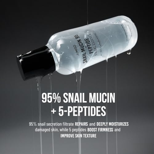 Snail Mucin 95 + Peptide Essence - Advanced Skin Repair Serum for Acne-Prone & Sun-Damaged Skin, Non-Comedogenic Facial Moisturizer with 5-Peptide Complex, Fragrance-Free, Slow-Aging, 4.73 fl.oz.