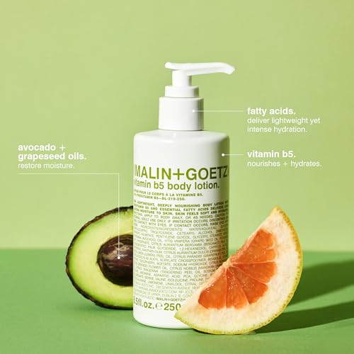 MALIN+GOETZ Vitamin B5 Body Lotion | Lightweight Daily Moisturizer with Avocado & Grapeseed Oils | Hydrating, Nourishing, Long-Lasting & Bergamot Scented | Vegan, Cruelty-Free