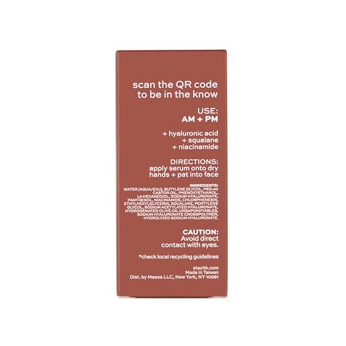 ITK Hyaluronic Acid Serum with Niacinamide & Squalane - Hydration & Plumping Anti-Aging Serum For Face - Deep Moisture Hydrating Face Serum For Sensitive + Dry Skin - Vegan + Cruelty Free, 1 Fl Oz