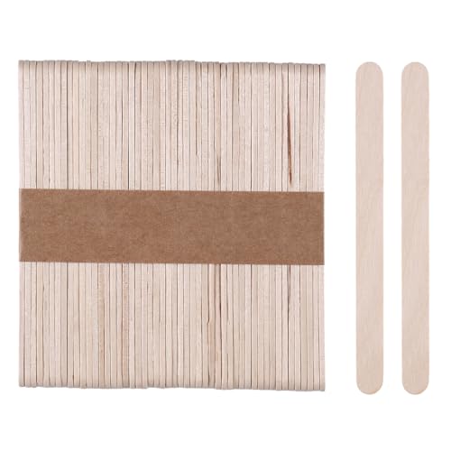 200/500/1000pcs 4.5 Inch Wooden Craft Sticks, Hair Removal Wax Sticks for Eyebrow and Body, Wax Wiping Tools,Natural Wood Popsicle Ice Cream Sticks,Art Projects DIY Wood Crafts