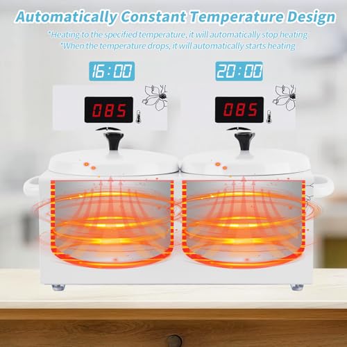 Double Wax Warmer for Hair Removal, Yofuly Professional Large Wax Heater Machine with Silicone Pot Liners, Digital Women Home Self Waxing Kit for Facial Skin Body Spa