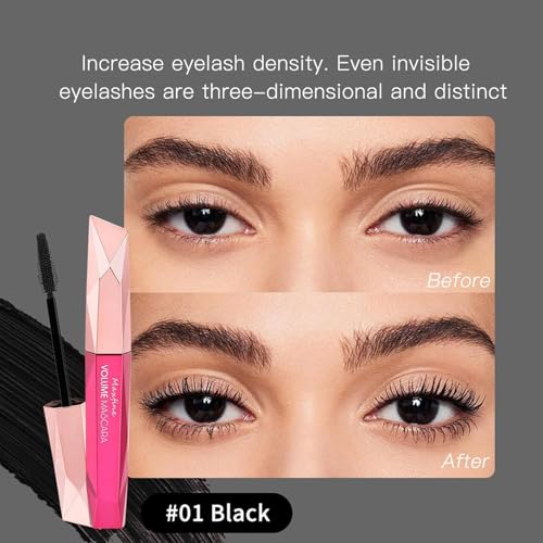 Washable Mascara Eye Makeup, Lengthening,Volumizing Mascara, Long-Wearing Makeup Brown-2
