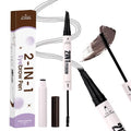 2 in 1 Liquid Eyebrow Pen Waterproof Long-Lasting Liquid Eyebrow Pencil Double Head Liquid Eyebrow with eyebrow dyeing brush Pencil Natural Eyebrow Pen(03-RMG-Dark Brown)