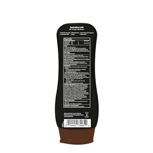 Australian Gold Sunscreen Lotion with Instant Bronzer SPF 15, 8 Ounce | Broad Spectrum | Water Resistant | Non-Greasy | SPF 15 8 Fl Oz (Pack of 1)