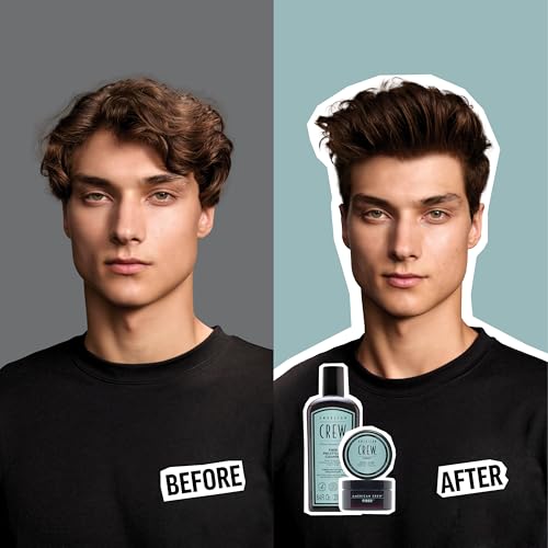 AMERICAN CREW Men's Pre-Styler Fiber Shampoo for Damaged & Fine Hair, Strengthening Shampoo, Adds Thickness & Shine, Vegan, 8.4 fl oz