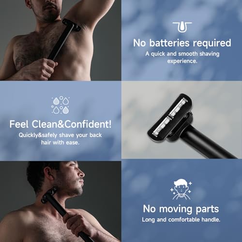 Back Shavers for Men The DIY Back Hair Shaver for Men with Safety Blade Technology & Ergonomic Handle for Men