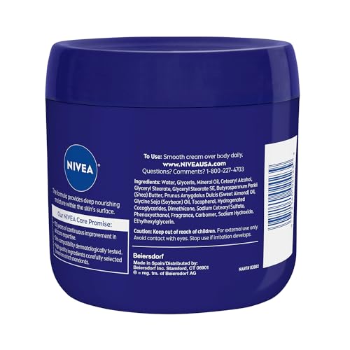 NIVEA Essentially Enriched Body Cream for Very Dry Skin with Almond Oil and Deep Nourishing Serum, 48-Hour Body Moisturizer, 13.5 Oz Jar